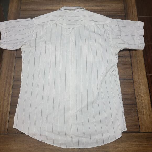 VTG Panhandle Slim White Western Pearl Snap Shirt - Size 16 1/2 - Picture 3 of 5